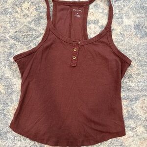Pilcro Women's Chocolate Brown Tank Top